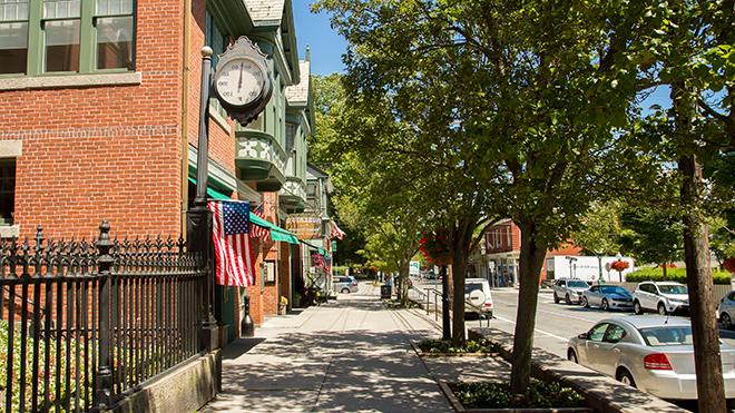 A scene of downtown Bristol, R.I. 